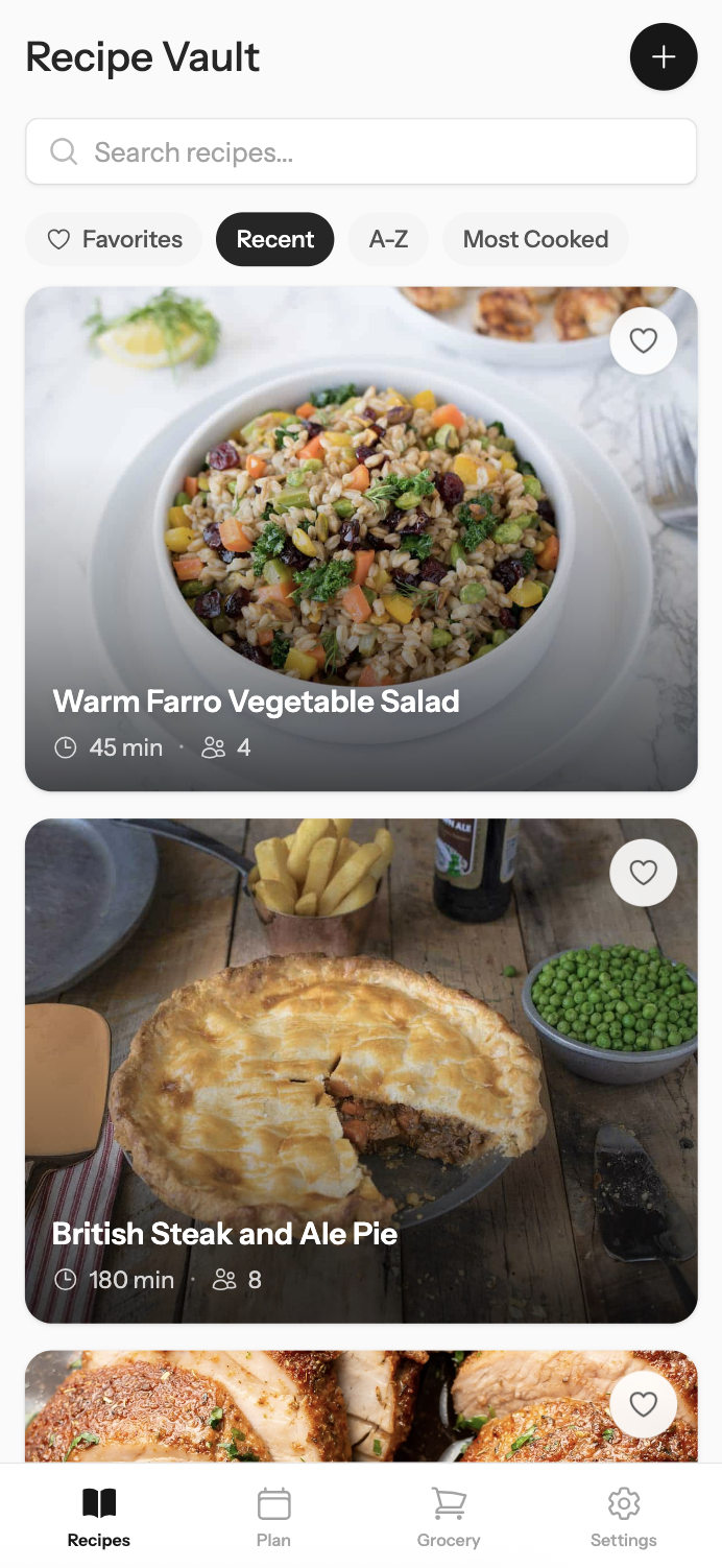 Hut App - Recipe Collection